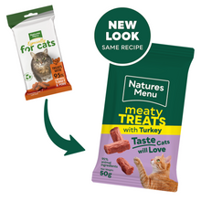 Load image into Gallery viewer, Natures Menu Cat Meaty Treats Turkey 50g x 12
