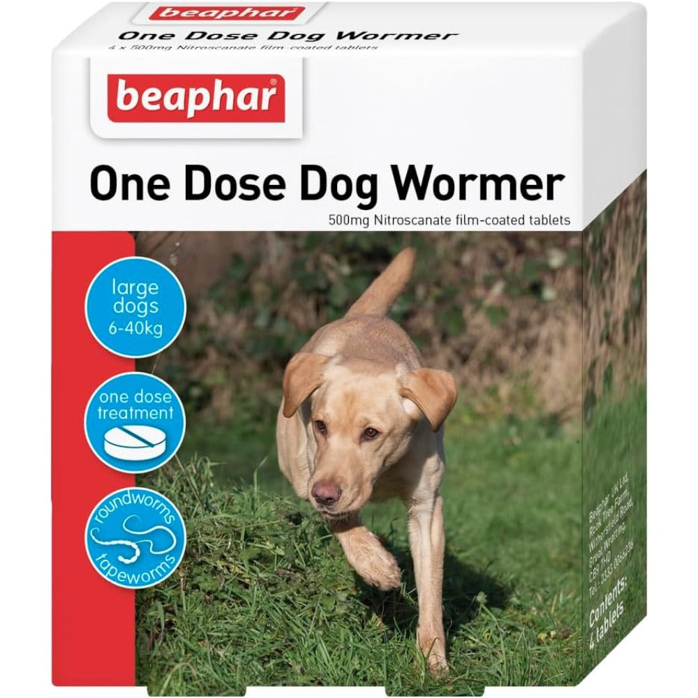 One Dose Dog Wormer 20 4 Tablets