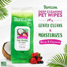 Load image into Gallery viewer, TropiClean Deep Cleaning Wipes 100s
