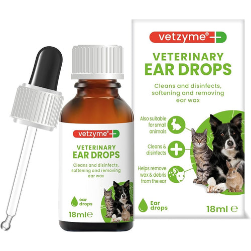 Vetzyme Anti-Bacterial Ear Drops & Cleanser 18ml