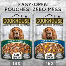 Load image into Gallery viewer, COOKHOUSE 100% Natural &amp; Complete Luxury Wet Dog Food - 36 x 100g Pouches -Pate
