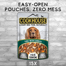 Load image into Gallery viewer, COOKHOUSE 100% Natural &amp; Complete Luxury Wet Dog Food - 15 x 100g Pouches- Pate
