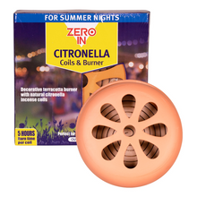 Load image into Gallery viewer, Zero In Citronella Terracotta Burner &amp; Coil 6-Pack
