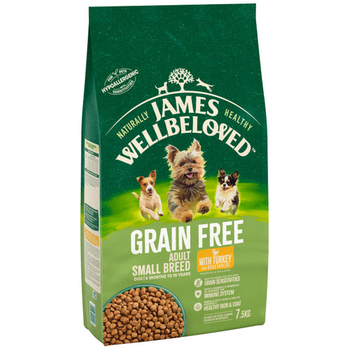 James Wellbeloved Adult Small Breed Dog Food Grain Free Turkey & Veg