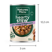 Load image into Gallery viewer, Natures Menu Turkey and Vegetable Hearty Stew Can 415g x 12
