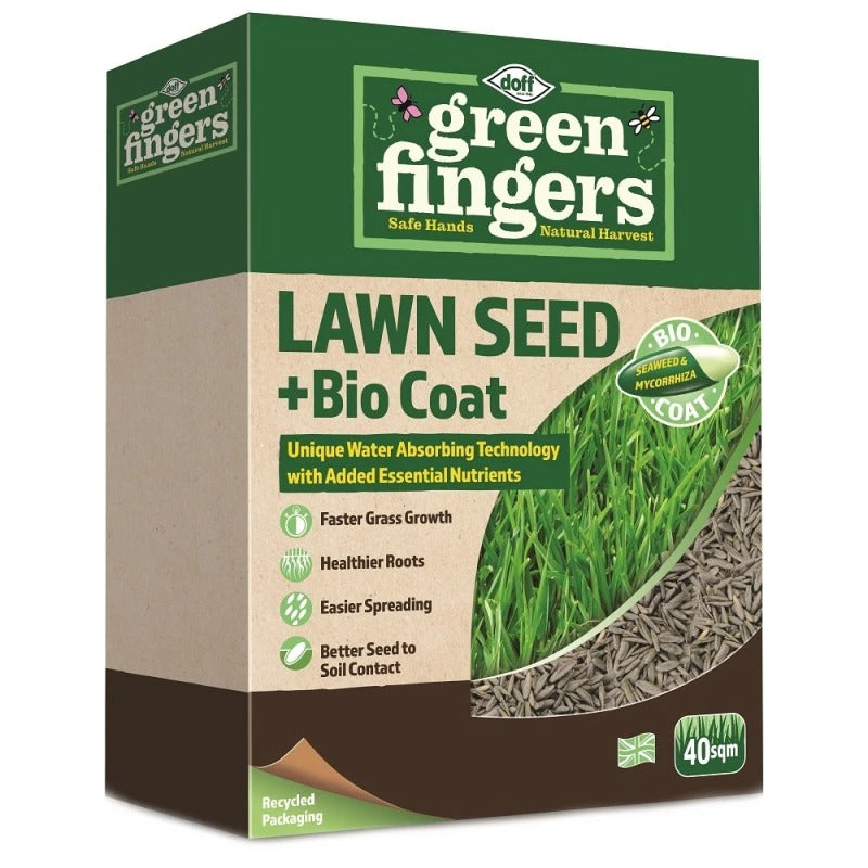 Doff Green Fingers Lawn Seed + Bio Coat