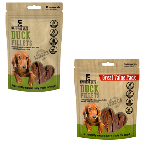 Natural Eats Duck Fillets For Dogs - Various Sizes 