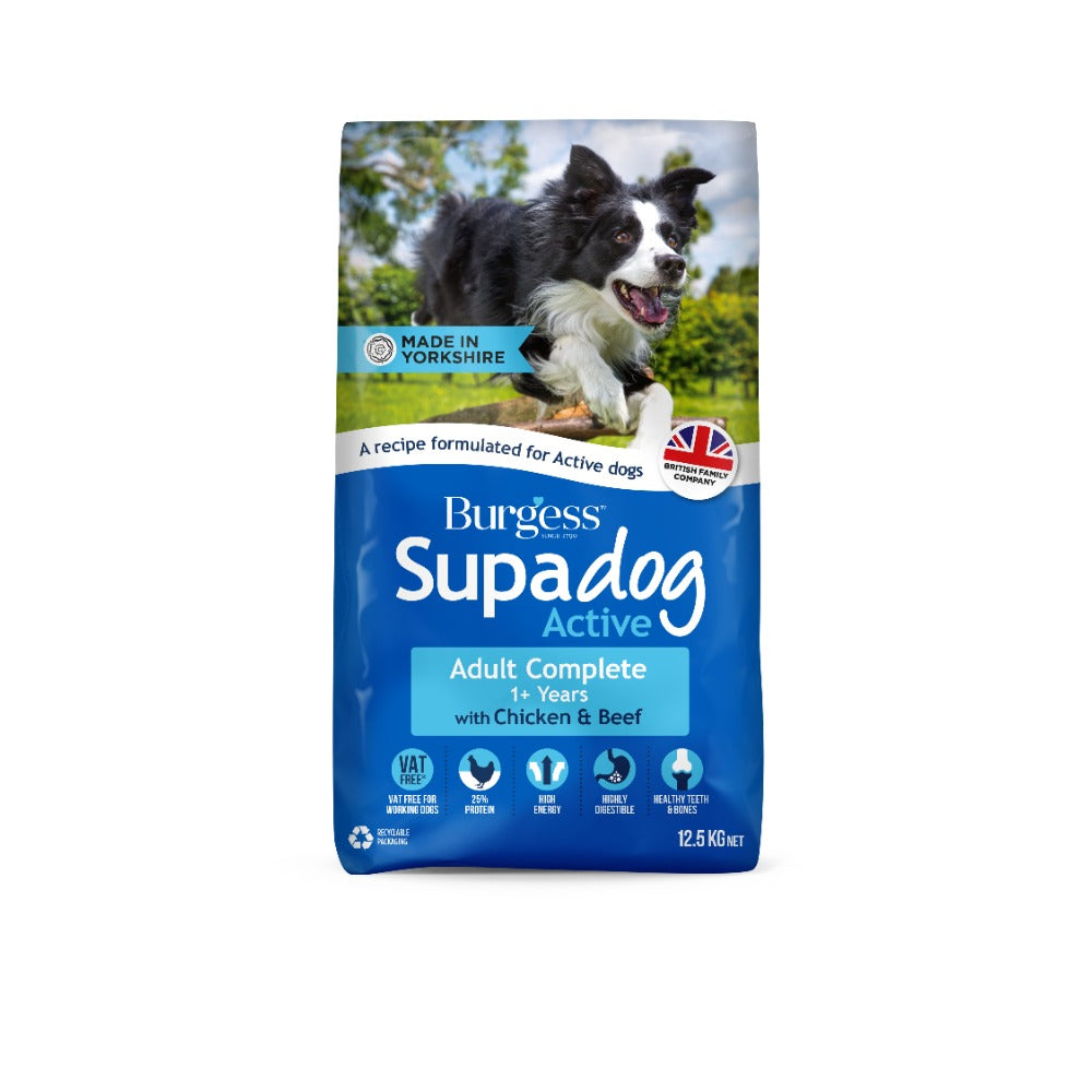 Burgess Supadog Active Dog Food With Chicken & Beef 12.5kg