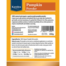 Load image into Gallery viewer, Karnlea Pumpkin Powder for Dogs 200g
