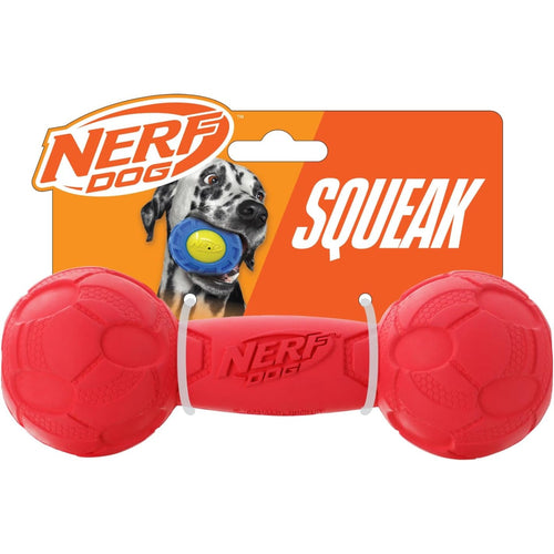 Nerf Dog Rubber Bash Squeak Barbell