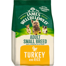Load image into Gallery viewer, James Wellbeloved Turkey &amp; Rice Adult Small Breed Dog Food 7.5kg
