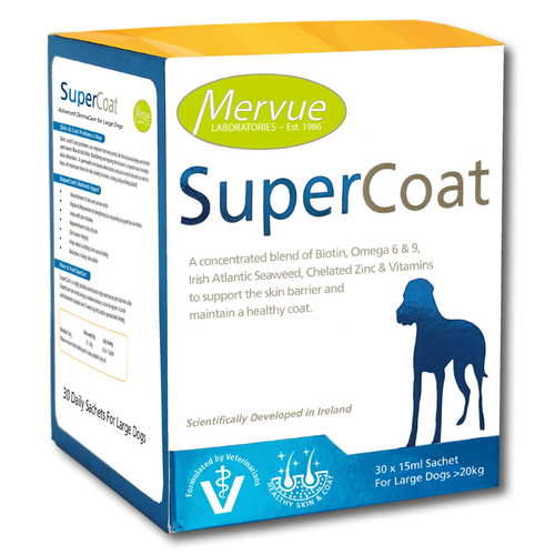 Mervue SuperCoat Vitamin Blend For Skin & Coat For Large Breeds - 30 x 15ml