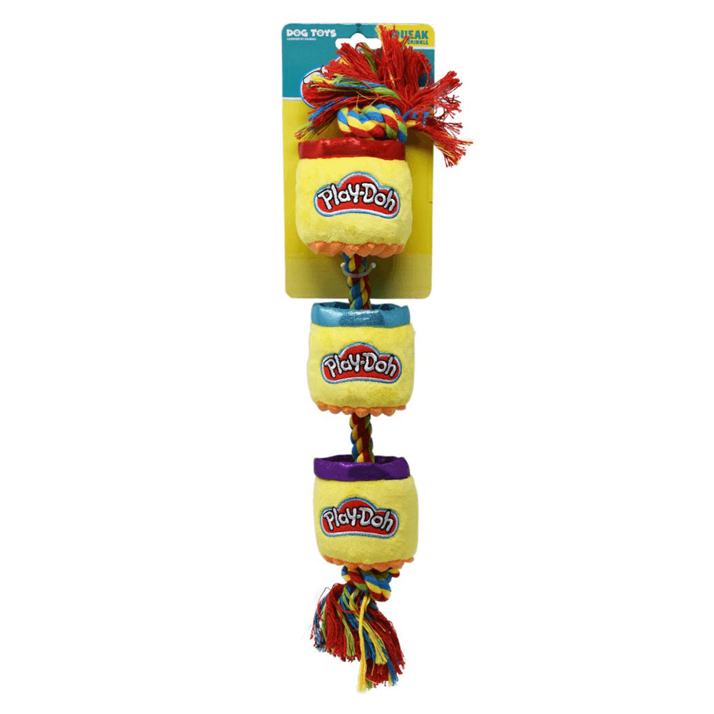 Hasbro Dog Toys Squeak and Crinkle Play-Doh Cans