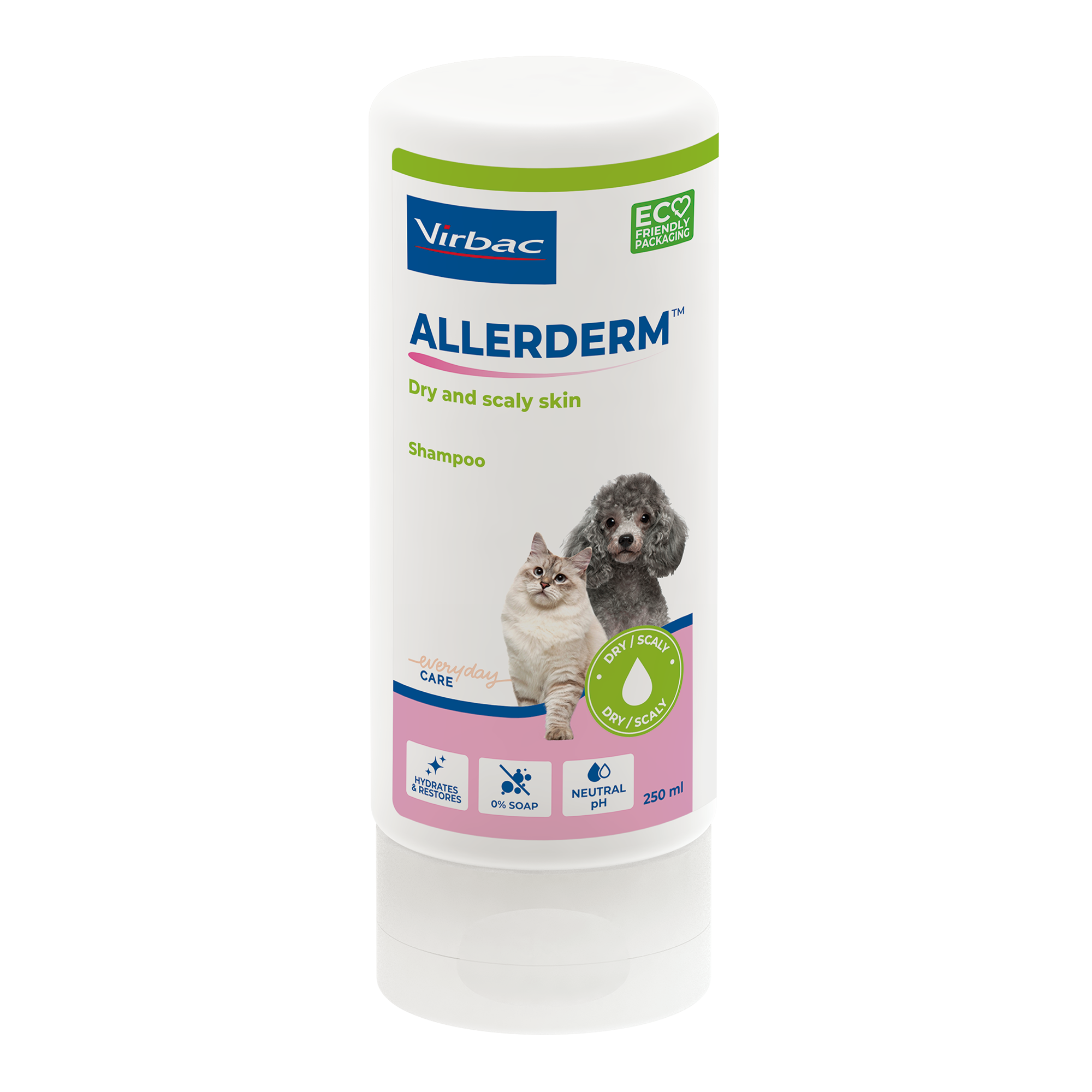 Virbac Allerderm Dry/Scaly Skin Shampoo For Cats & Dogs 250ml (Previously Sebocalm)