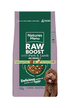 Load image into Gallery viewer, Natures Menu Raw Boost Variety Clearance Pack for Adult Dogs 1.5kg - Pork &amp; Lamb and Trout &amp; Fish - BBE 13-Nov-2026 - Short Dated Clearance

