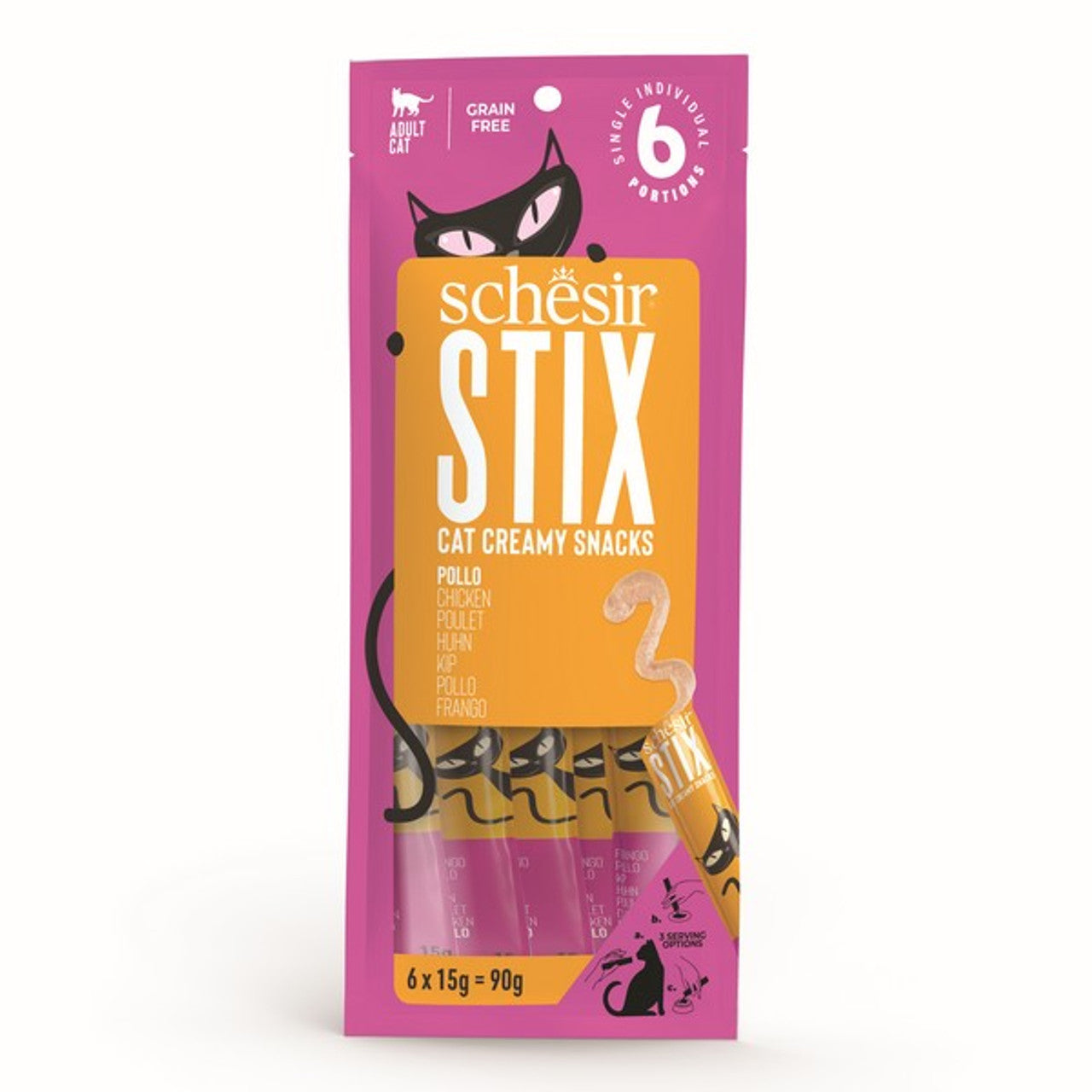 Schesir Stix Adult Cat Snacks 6x15g 12 Pack