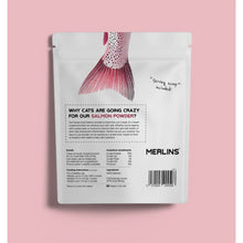 Load image into Gallery viewer, Merlins 100% Freeze Dried Salmon Powder 100g - Natural Norwegian Salmon Supplement for Cats to Support Heart, Brain, Eye and Coat Health
