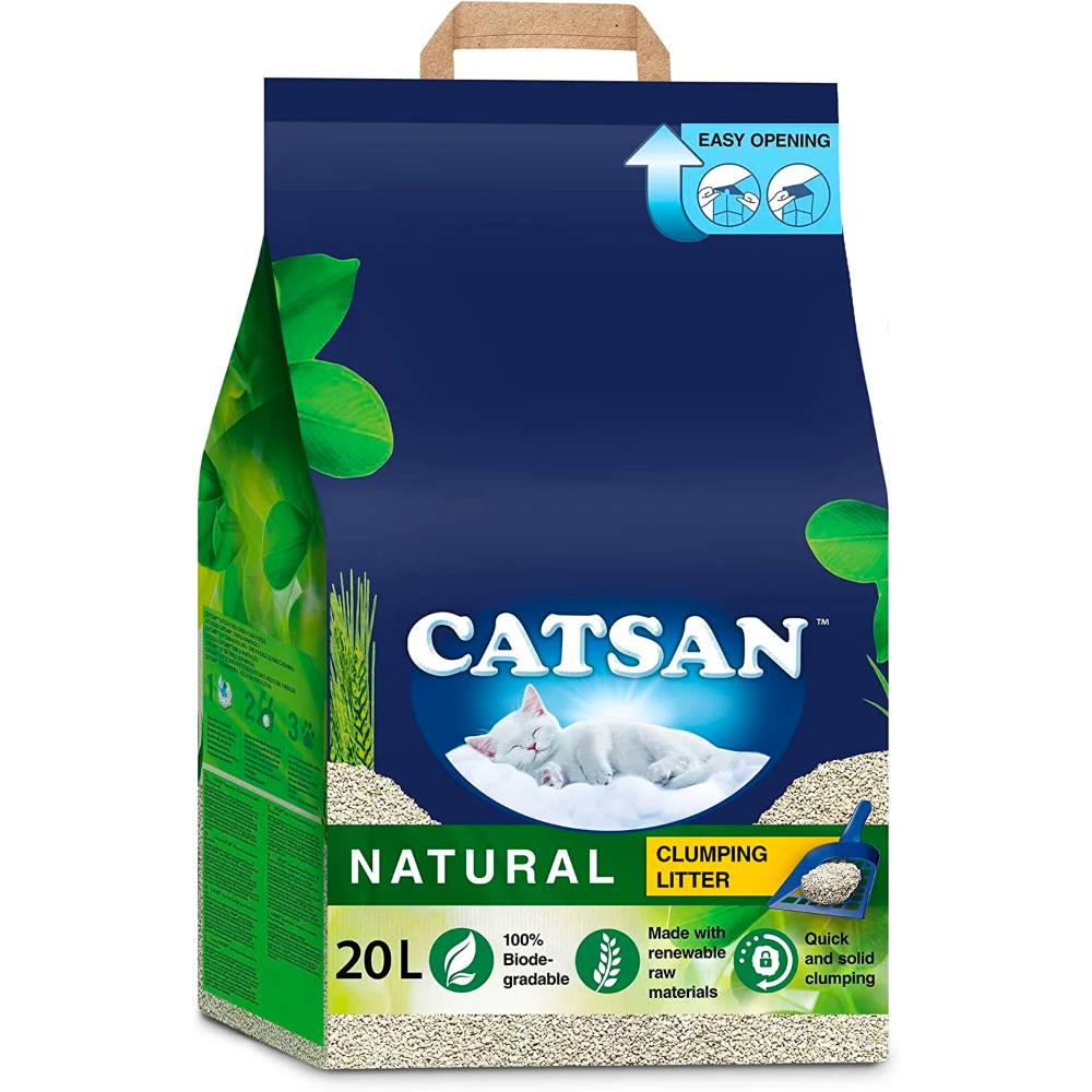 CATSAN Natural Biodegradable Clumping Cat Litter, 20 Litres
