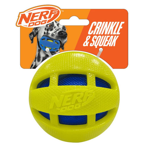 Nerf Dog Checker Squeak and Crunch Ball