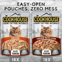 Load image into Gallery viewer, COOKHOUSE 100% Natural &amp; Complete Luxury Wet Cat Food-36 x 70g-PATE
