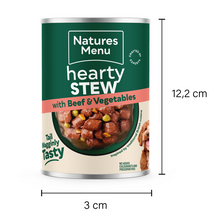 Load image into Gallery viewer, Natures Menu Hearty Stew Beef and Vegetable Can 415g x 12
