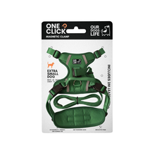 Load image into Gallery viewer, Our Dogs Life Magnetic Lock Lead &amp; Harness Set: Green
