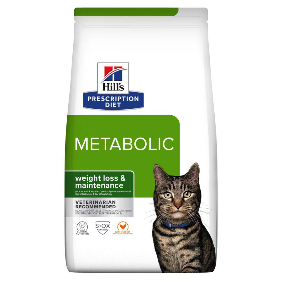 Hill's Prescription Diet Metabolic Weight Management Dry Cat Food with Chicken 6 x 1.5kg Bag 