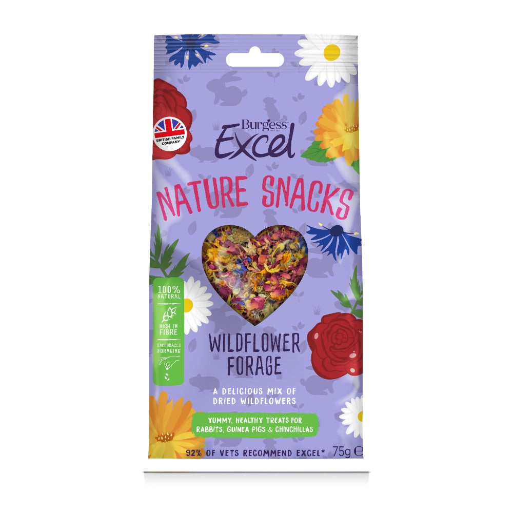 Burgess Excel Wildflower Forage Treat For Rabbits & Guinea Pigs 75g