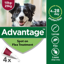 Load image into Gallery viewer, Advantage Spot On Flea Treatment For Cats, Dogs &amp; Rabbits - 4 Pipette Packs
