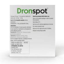Load image into Gallery viewer, Dronspot Spot On Wormer for Small Cats (0.5 to 2.5kg) 6 Pipettes
