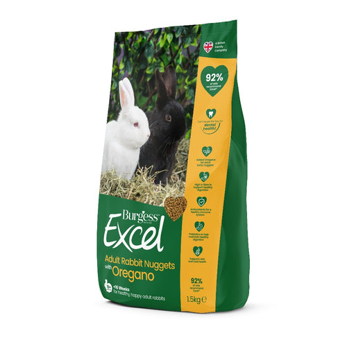 Burgess Excel Rabbit Food Nuggets With Oregano 1.5kg