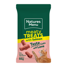 Load image into Gallery viewer, Natures Menu Cat Meaty Treat Salmon 50g x 12
