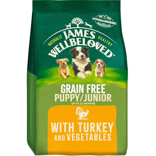 James Wellbeloved Puppy/Junior Dog Food Grain Free Turkey & Veg 1.5kg