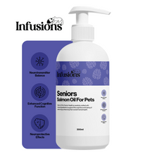 Load image into Gallery viewer, Infusions Seniors Salmon/Hemp Oil For Cats &amp; Dogs 300ml
