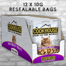 Load image into Gallery viewer, COOKHOUSE 100% Duck Breast Freeze Dried Luxury Cat Treats - 12 x 10g Bags - 100% Natural - Grain Free - High Protein - Low Fat
