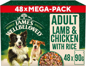 Load image into Gallery viewer, James Wellbeloved Adult Dog Food Lamb in Gravy Pouch 48 x 90g
