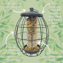 Load image into Gallery viewer, Copdock Mill Twist &amp; Release Squirrel Resistant Seed Feeder 455g
