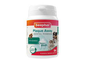 Load image into Gallery viewer, Beaphar Plaque Away Dental Powder for Cats &amp; Dogs 80g Tub
