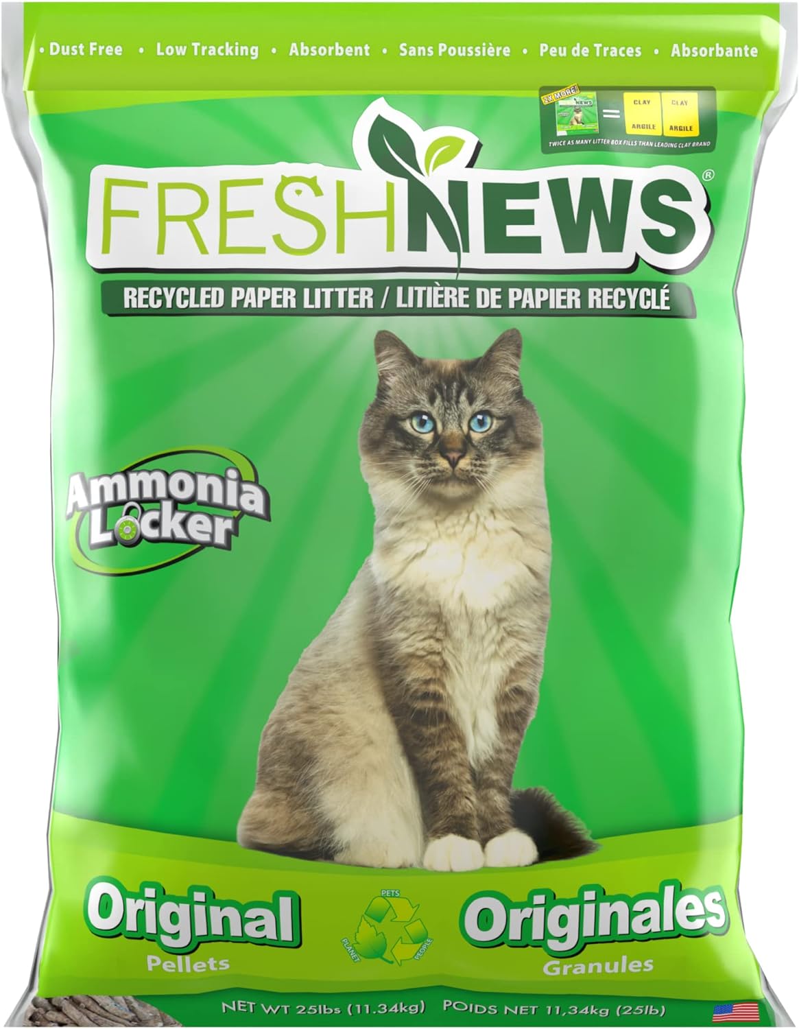 Fresh News Cat Litter Recycled Paper Pellets 5.45kg/11.36kg	