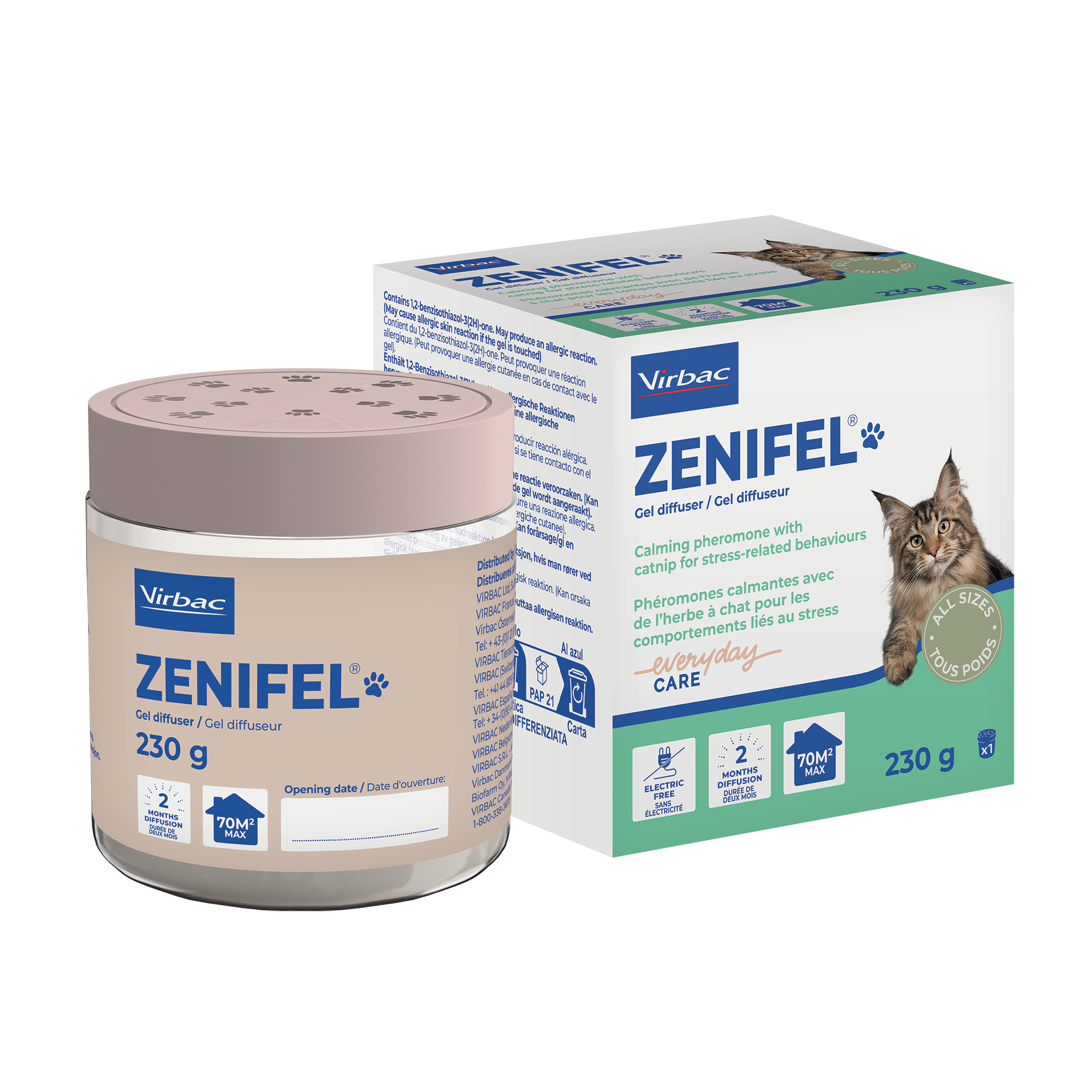 Virbac Zenifel Calming Gel Diffuser for Cats (Lasts 2 months)