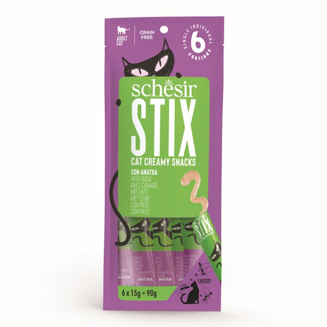 Schesir Stix Adult Cat Snacks 6x15g 12 Pack