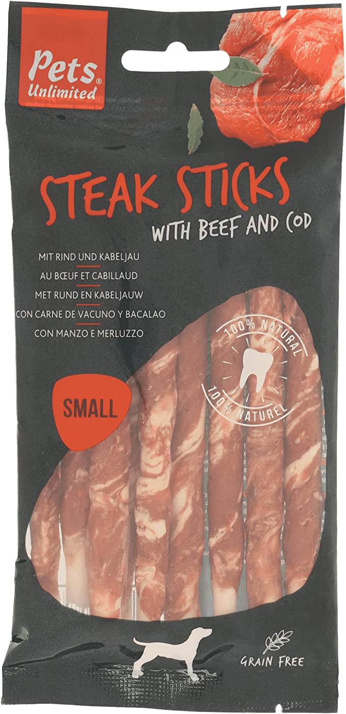 Pets Unlimited Steak Sticks Beef - Various Sizes 