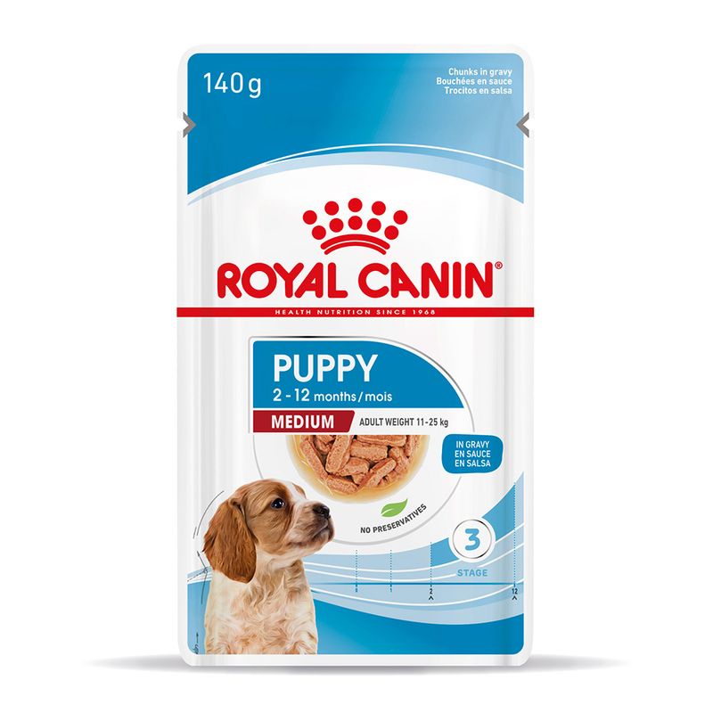 Royal Canin Size Health Nutrition Medium Puppy Wet Multipack in Gravy 40x140g