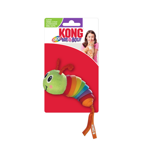 KONG Bat-A-Bout Clackz Caterpillar Cat Toy