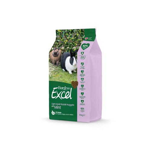 Burgess Excel Light Rabbit Food Nuggets With Mint 1.5kg