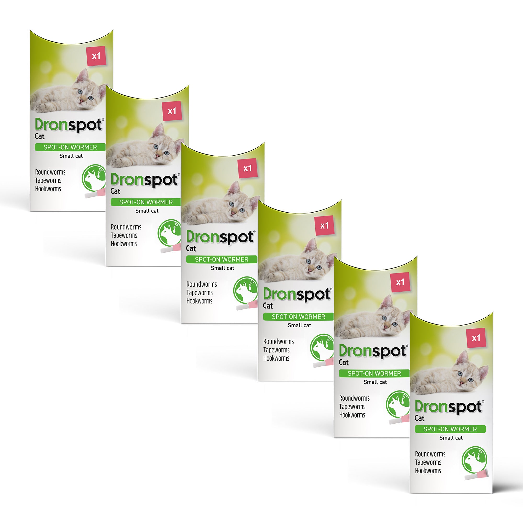 Dronspot Spot On Wormer for Small Cats (0.5 to 2.5kg) 6 Pipettes