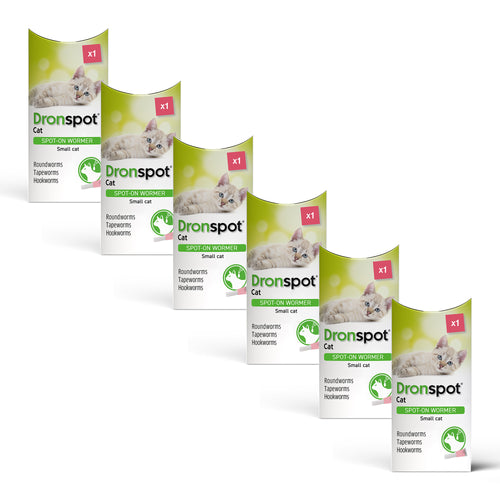Dronspot Spot On Wormer for Small Cats (0.5 to 2.5kg) 6 Pipettes