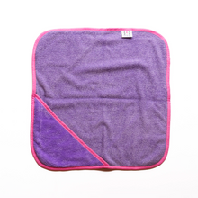 Load image into Gallery viewer, Dot Dot Pet Bamboo Dog Towel Small Purple 50cm x 50cm – Quick-Drying Towel with Hood &amp; Drying Pockets for Small Breeds
