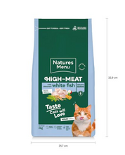 Load image into Gallery viewer, Short Dated Clearance Natures Menu High in Meat Variety 3 Pack Salmon, Turkey and White Fish Cat Food 3 x 1.25kg
