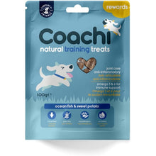 Load image into Gallery viewer, Coachi Natural Training Dog Treats Ocean Fish &amp; Sweet Potato Joint Care 100g
